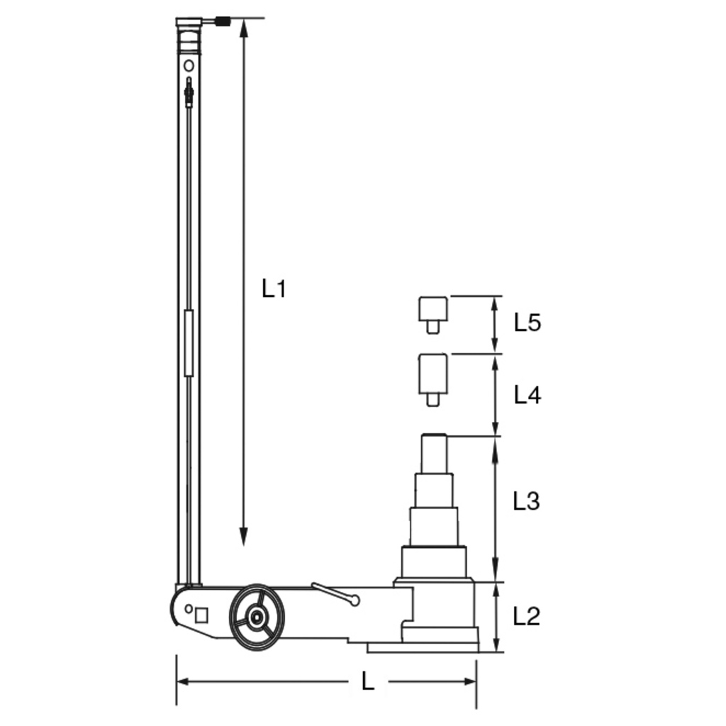 Lufthydraulischer Wagenheber 80 / 50 t