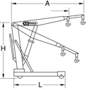 Klappbarer Werkstattkran, 1000kg