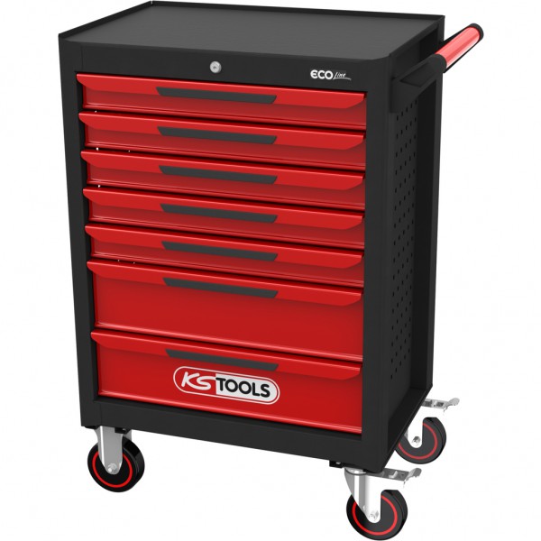 Workshop Trolley ECOline Black/Red with 7 Drawers