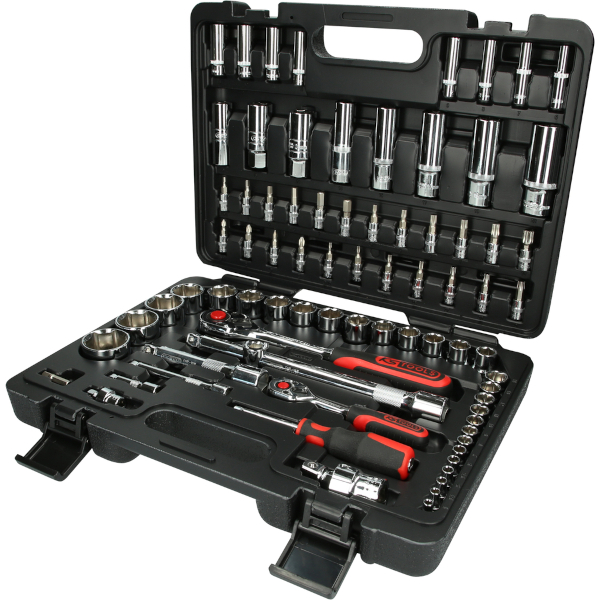 KS Tools CHROMEplus socket wrench set 1/4" + 1/2", 78-piece