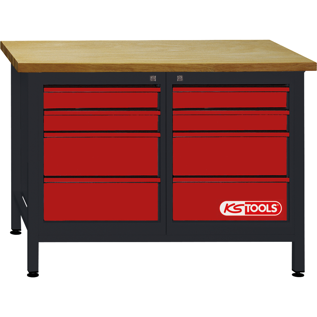 Workbench with 8 Drawers, H840xB1200xT600mm