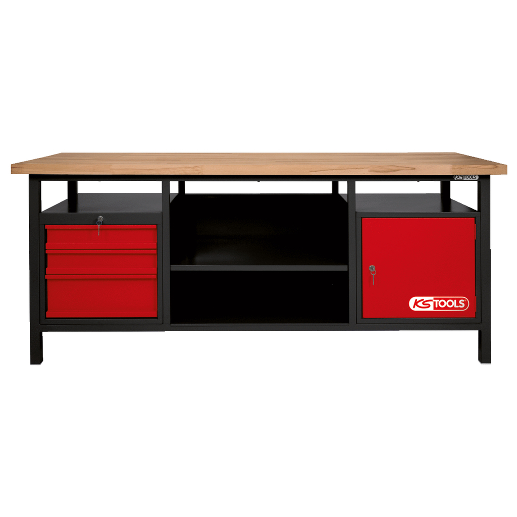 XXL Workbench with 3 Drawers and 1 Door