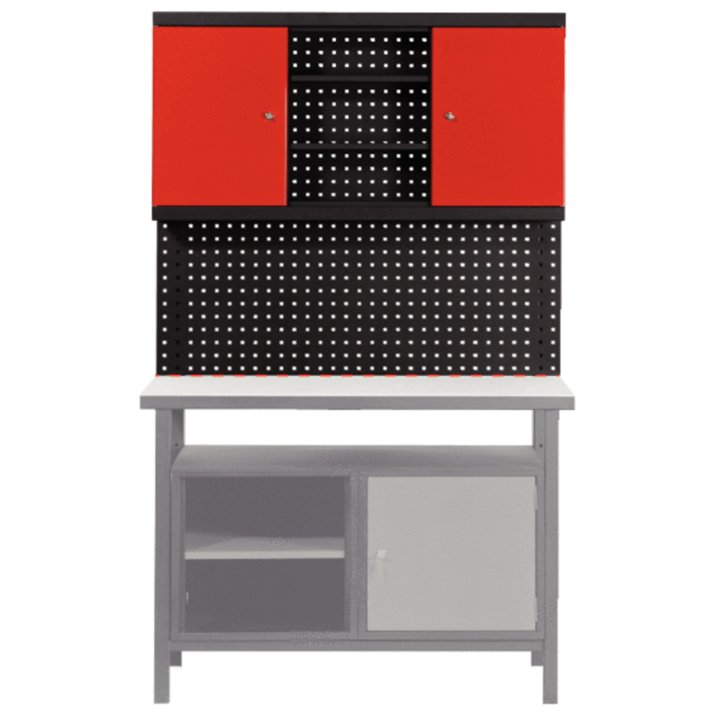 Extension Rear Wall System for Workbenches with Cabinet