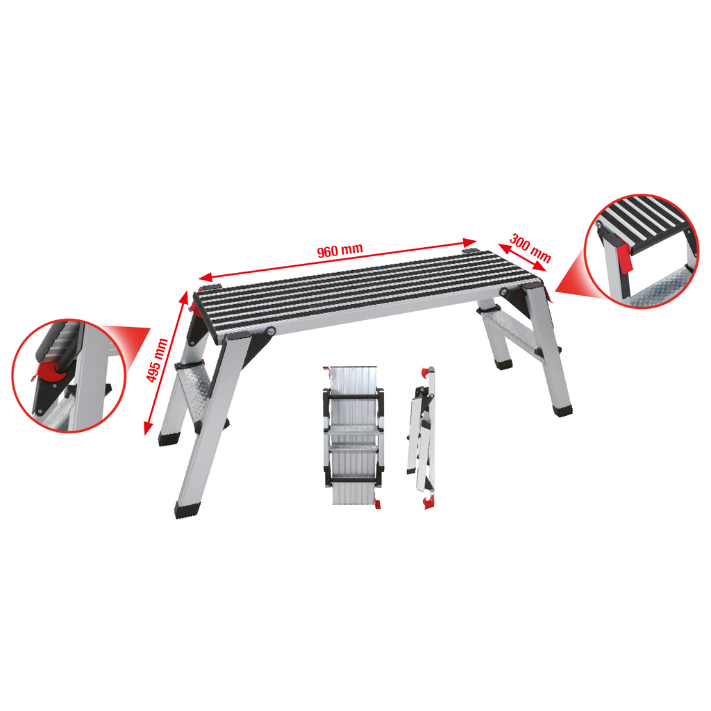 [800.0960] Aluminium Safety Work Platform, L1270xW446xH495mm