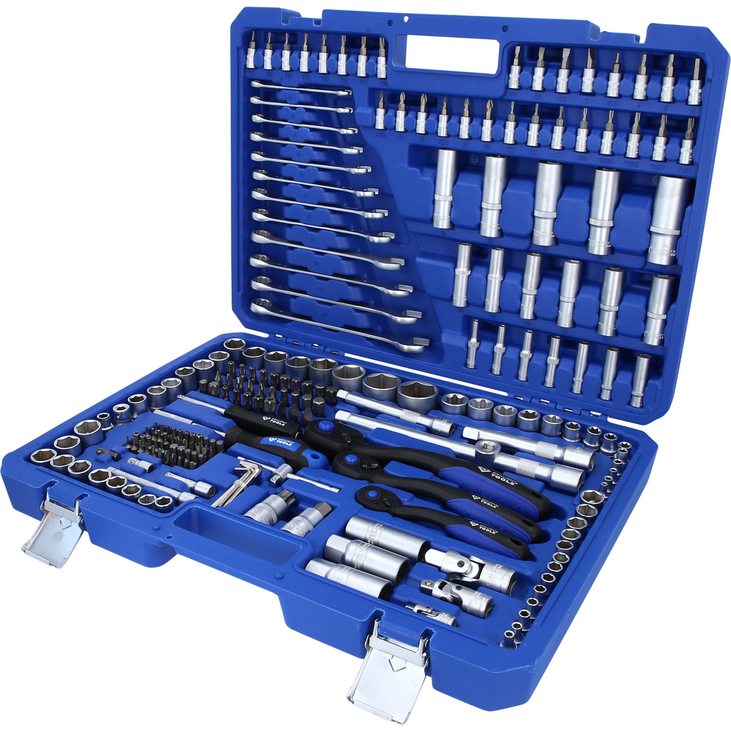 Brilliant socket wrench set, 216-piece, 1/4", 3/8", 1/2"