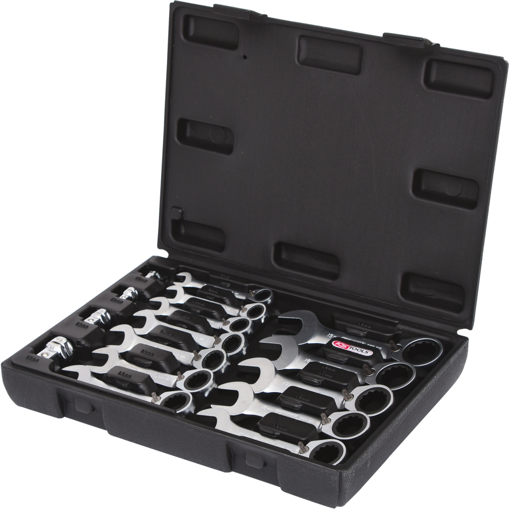 KS Tools GEARplus Ratcheting Combination Wrench Set, Short, 16-Piece