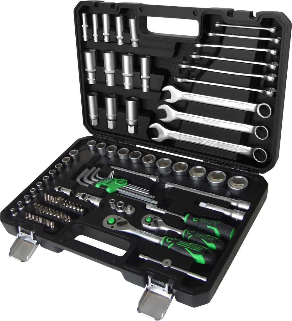 COMPETITION 1/4" + 3/8" Socket Set, 91-pcs