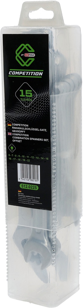 COMPETITION Combination Spanner Set, Offset, 15-Piece