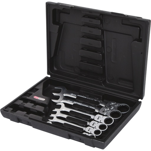 [503.4859] GEARplus jointed ratchet combination wrench set, 6-piece lockable